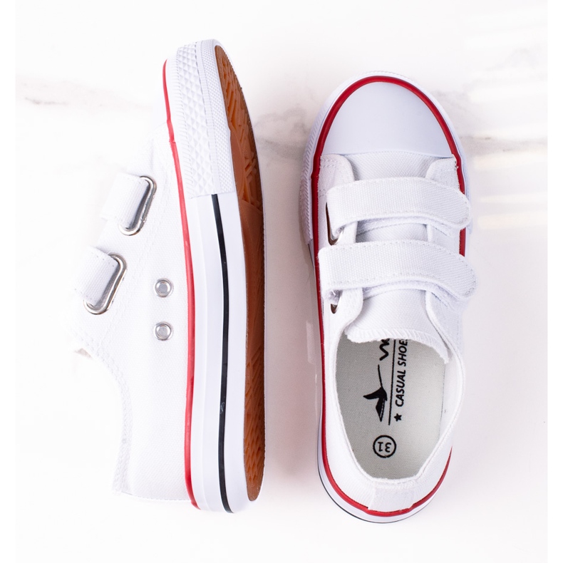 Kardborrsneakers för barn Vico vita 1