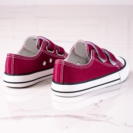 Kardborrsneakers för barn Vico vinröd mångfärgad 1