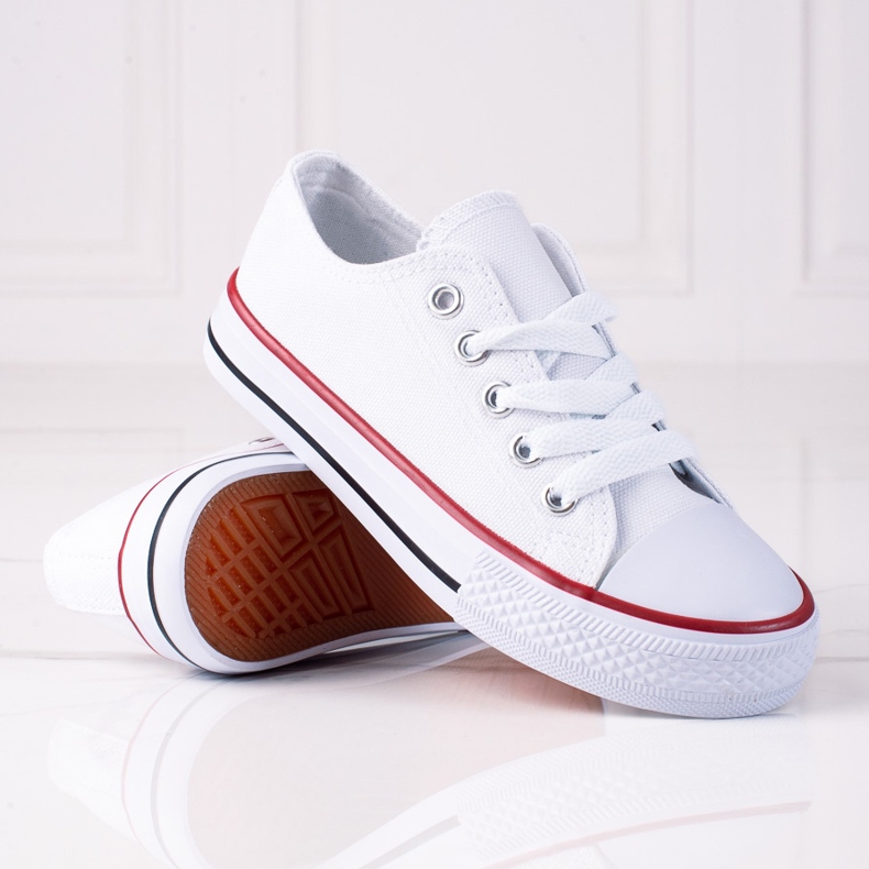 Barnsneakers med snörning Vico vit 2