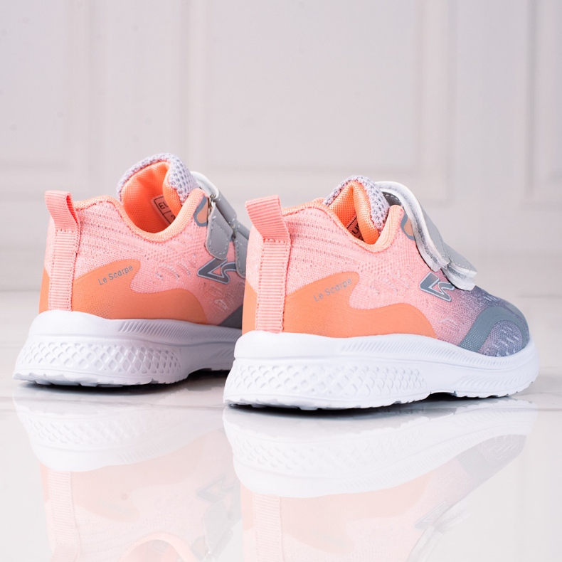 Shelovet barnsportskor med kardborreknäppning orangegrå 1