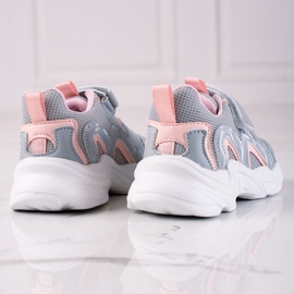 Shelovet barnsneakers med kardborrgrå blå 1