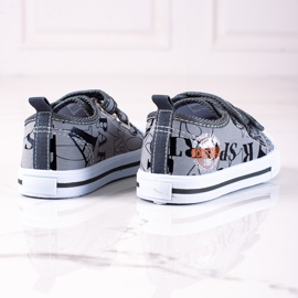 Shelovet pojksneakers med kardborrgrå 1