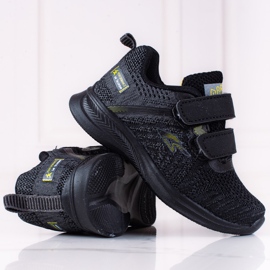 Pojksneakers Shelovet grått och svart tyg 1