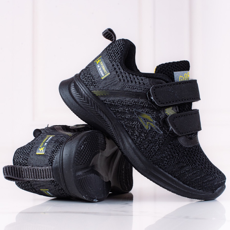 Pojksneakers Shelovet grått och svart tyg 1