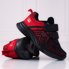Shelovet boys sneakers rött och svart material röd 1