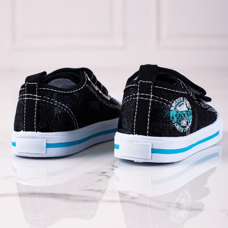 Shelovet pojksneakers med kardborre svart 1