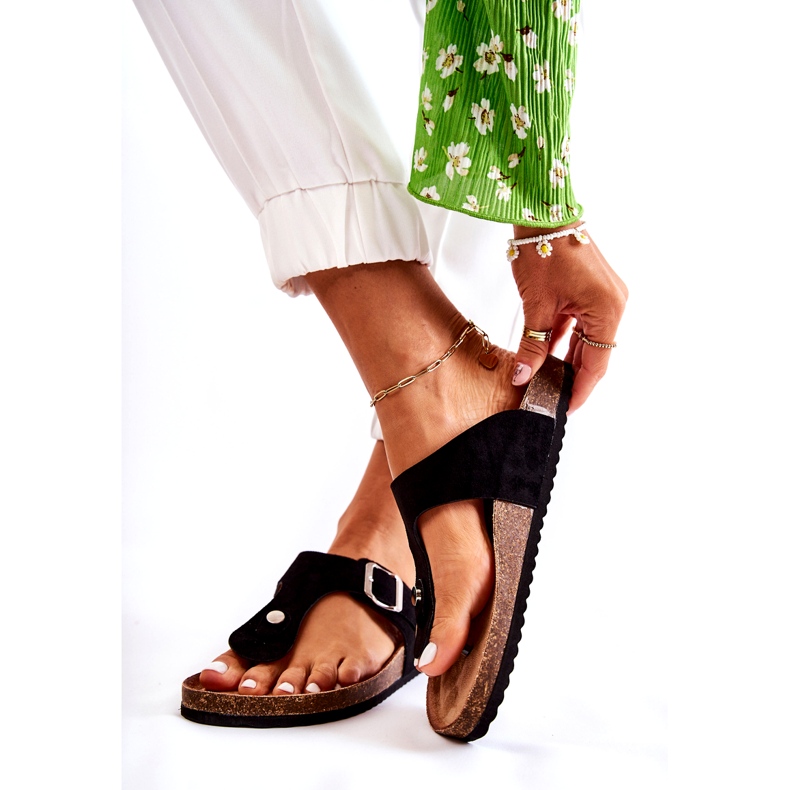 FB1 Damtofflor Med Spänne Svart Elina 2