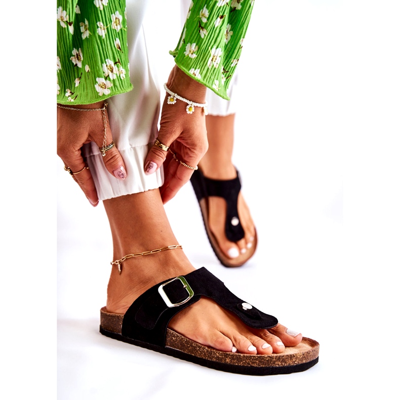 FB1 Damtofflor Med Spänne Svart Elina 3