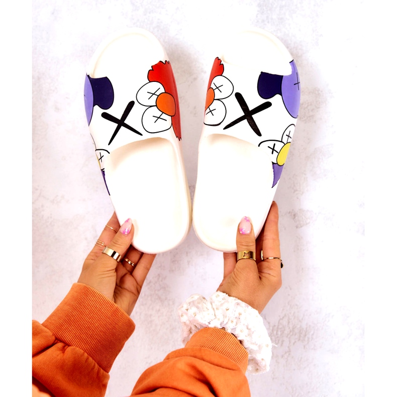 Gummiflip -flops med vitt tryck 4