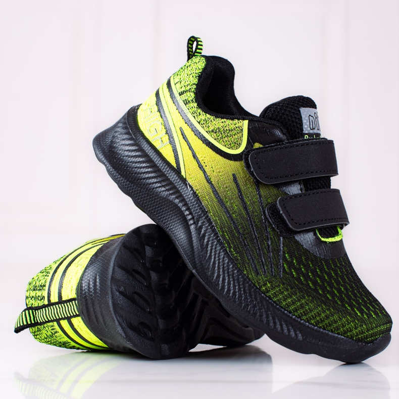 Shelovet boys sneakers med dubbel kardborre svart och gult 1