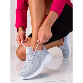 Ljusgrå SHELOVET sportskor för kvinnor med snörning 1