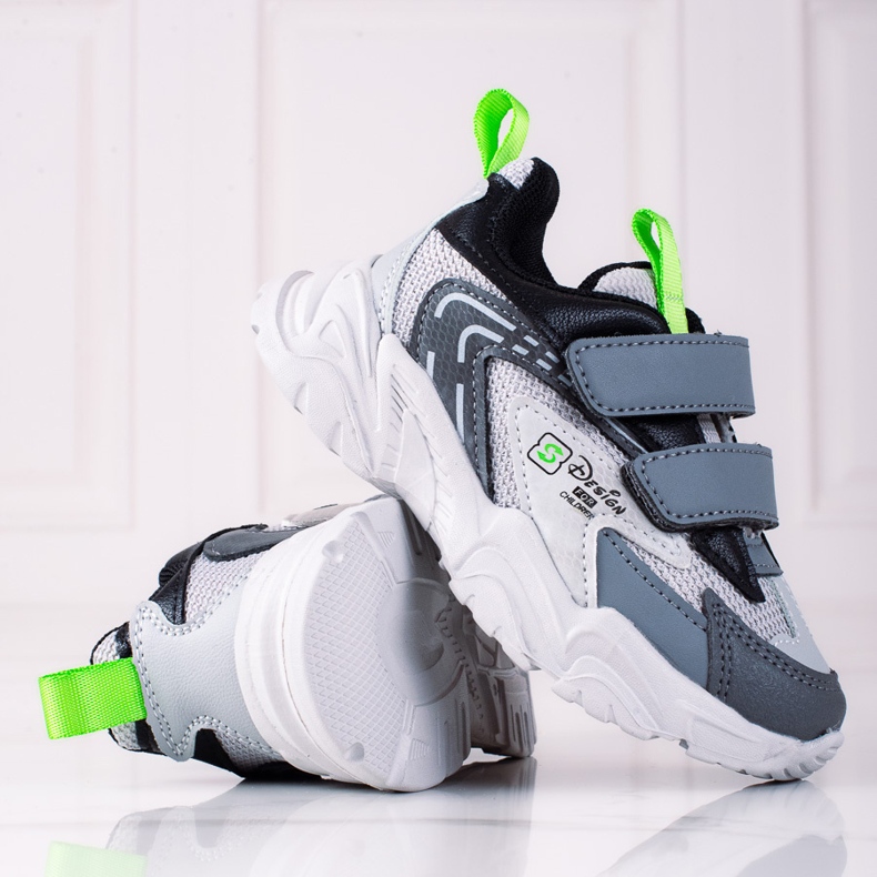 Shelovet pojksneakers med tjock sula, ljusgrå 1