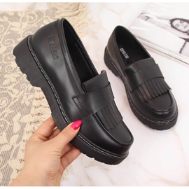 Svarta damskor på plattformen med fransar Big Star II274100 2