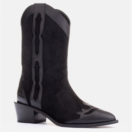 Marco Shoes Svarta stövlar i naturlig mocka 1