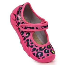 Befado Jr BEF1G kardborre tofflor rosa leopard 1