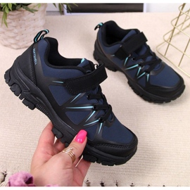 Trekkingskor med kardborreband American Club Jr AM902B marinblå 1