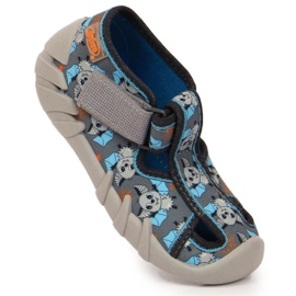 Kardborrtofflor med fladdermus Befado Jr BEF6A grå 1