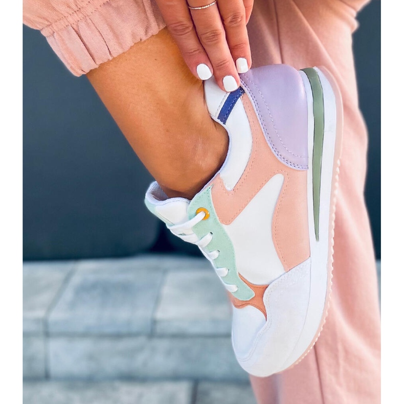 Pokki Lila sportskor för kvinnor vit violett grön 1