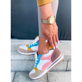 Pokki Khaki sportskor för kvinnor vit kaki rosa gul 1