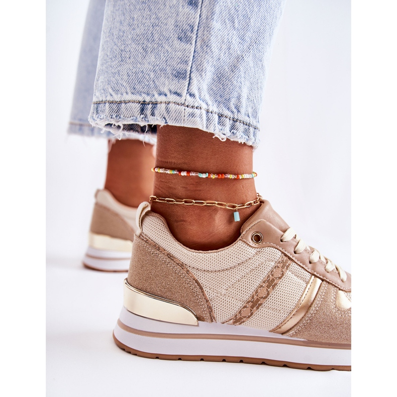 PG1 Klassiska damer knutna sportskor Beige Elenes 2