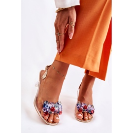 S.Barski Eleganta sandaler med gyllene Lanette-kristaller mångfärgad 1