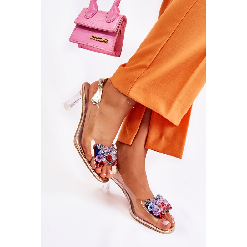 S.Barski Eleganta sandaler med gyllene Lanette-kristaller mångfärgad 2