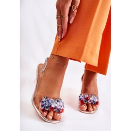 S.Barski Eleganta sandaler med Silver Lanette-kristaller mångfärgad 1