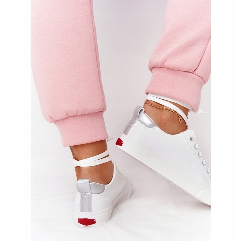 Big Star Kvinnors ekolädersneakers Cross Jeans HH2R4001C Vit 4