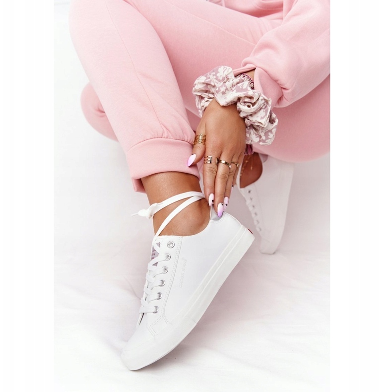 Big Star Kvinnors ekolädersneakers Cross Jeans HH2R4001C Vit 2