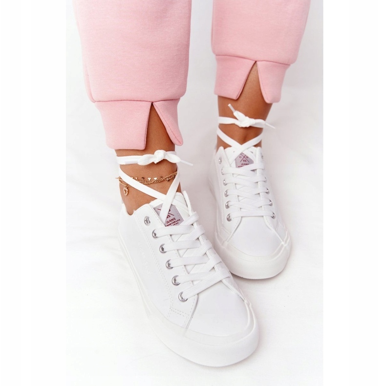 Big Star Kvinnors ekolädersneakers Cross Jeans HH2R4001C Vit 1