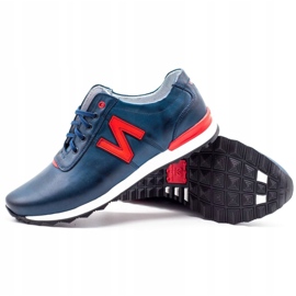 Joker Fritidsskor för män 301J marinblå röd 3