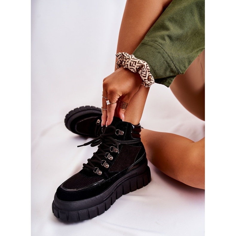 FB3 Fashionabla damstövlar på den svarta magnifika plattformen 2