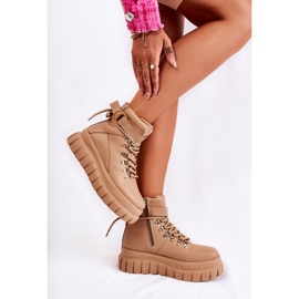 FB3 Moderiktiga ankelstövlar för kvinnor Beige La Blanca 1