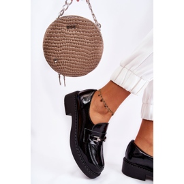 Lackade Skor Med Silver Ornament Svart Hestill 1