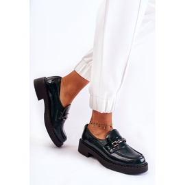 Lackade Skor Med Grön Hestill Silver Ornament 2