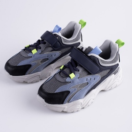 Shelovet boys sneakers på en tjock blå plattform marinblå mångfärgad 2