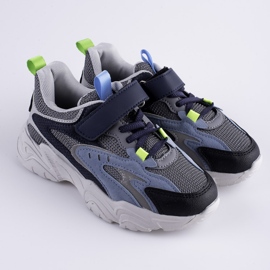 Shelovet boys sneakers på en tjock blå plattform marinblå mångfärgad 1