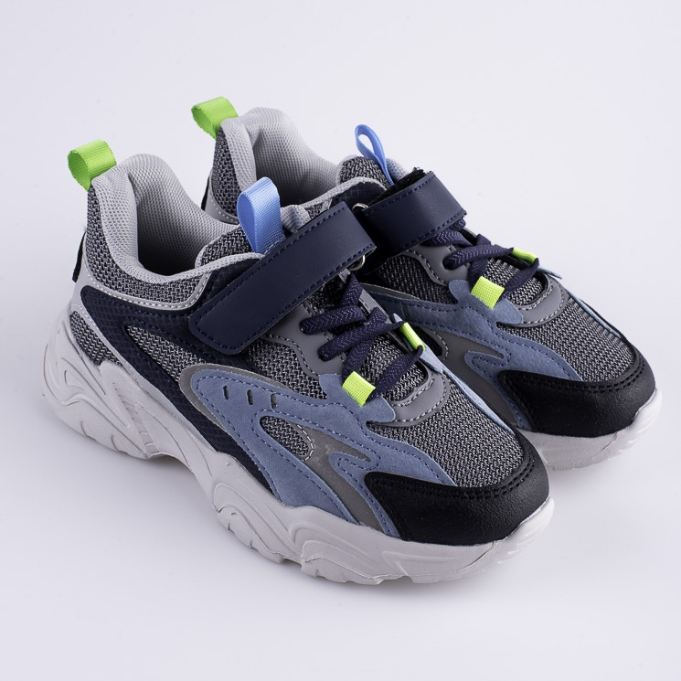 Shelovet boys sneakers på en tjock blå plattform marinblå mångfärgad 1