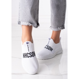 Shelovet vita textilsneakers för kvinnor 1