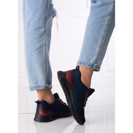 Damsportsneakers Shelovet spetsade marinblått och svart 1