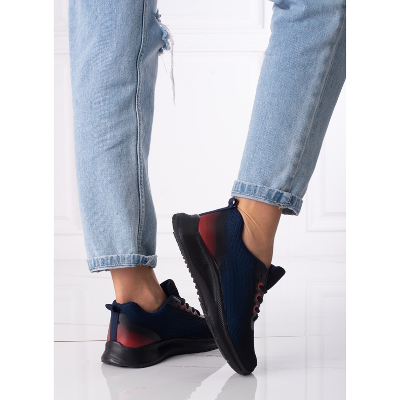 Damsportsneakers Shelovet spetsade marinblått och svart 1