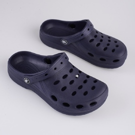 Pojktofflor Shelovet marinblå ljus 1