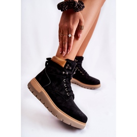 FB3 Läderstövlar på den svarta Ressa-plattformen 2