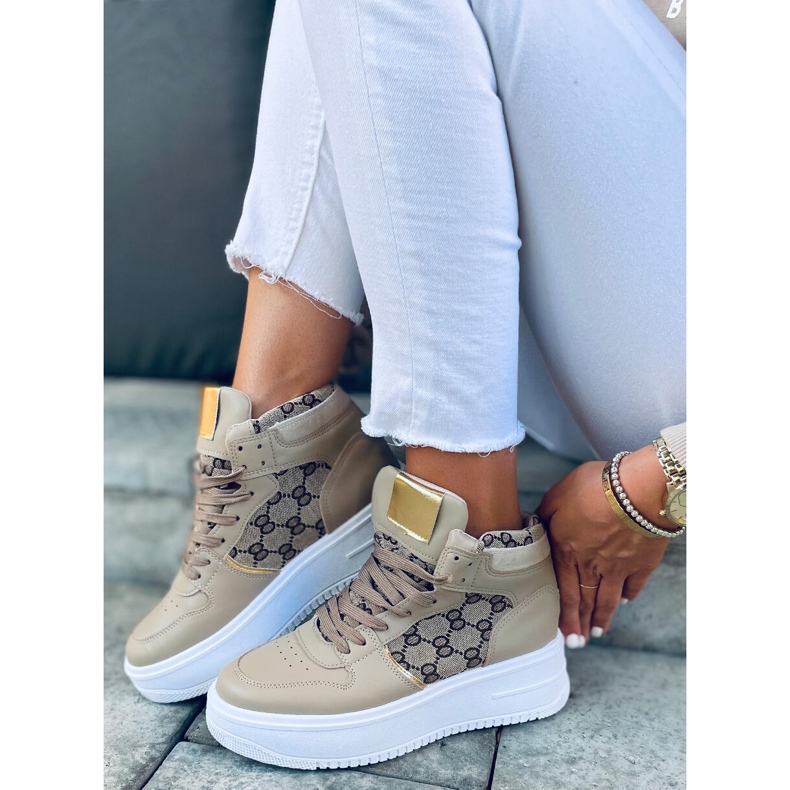 Axel Khaki high-top sneakers beige brun 1