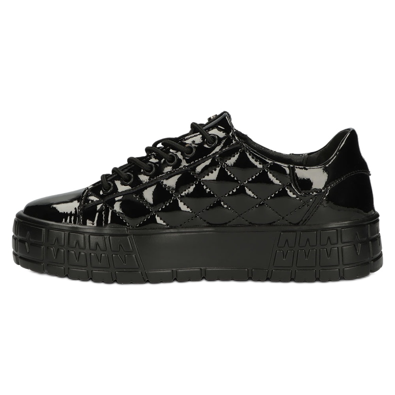 Filippo Quiltade Snygga Läder Sneakers DP3932 / 22 BK svart 2