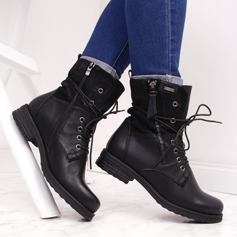 Damsnörningsarbetare med dragkedja, svart Jezzi 1