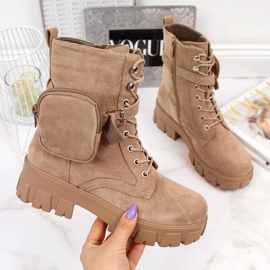 Plattkängor för kvinnor med ficka, beige Vinceza 2