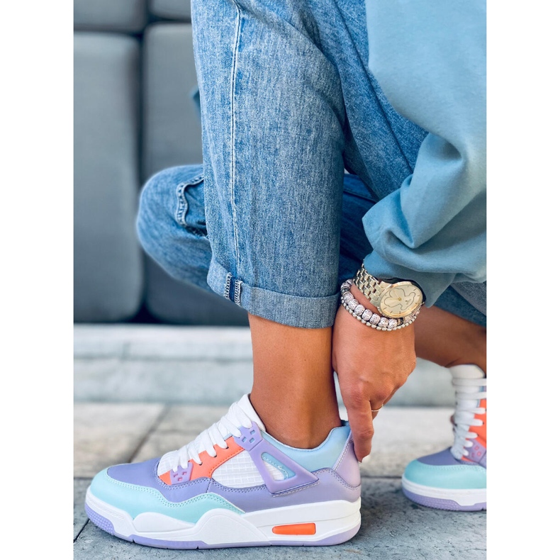 Inika Multi Lila sneakers vit violett orange mångfärgad grön 1