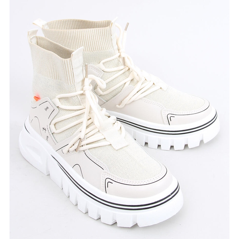 Malin Beige sock sportskor 2