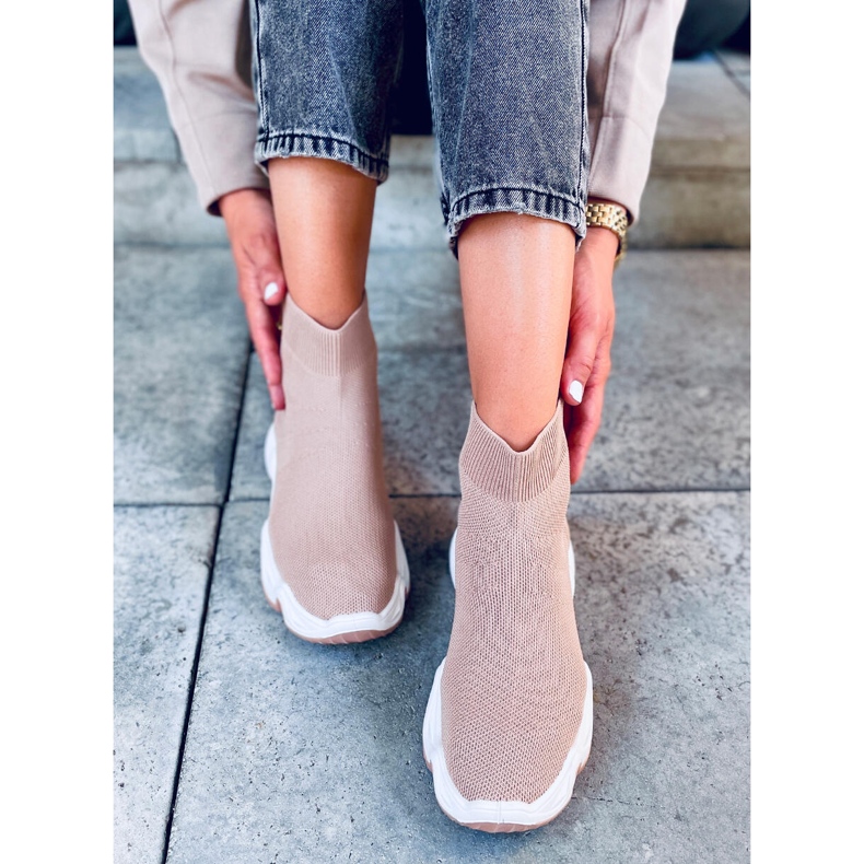 Nova Khaki ankelstrumpor beige 1